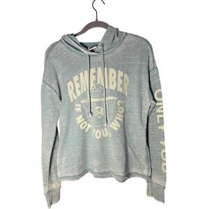 Women's Medium Smokey Bear Graphic Hoodie Teal Forest Service Licensed Casual